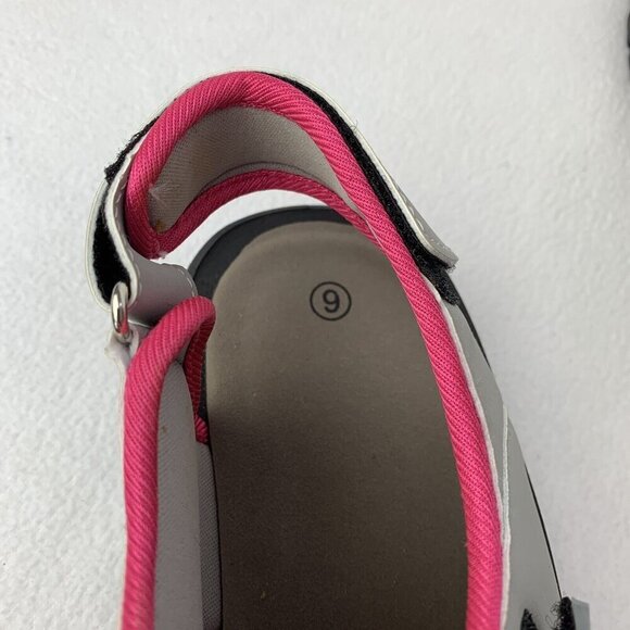 Coxist Ankle Adjustable Strap Hook & Loop Gray Pink Sandals Open Toe Size 6 - Picture 7 of 11